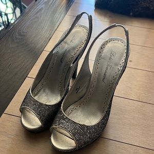 Silver sequin heel